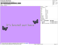 Its Brutal Text Embroidery File 4 size