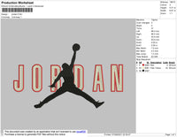 Jordan Text Embroidery File 4 size