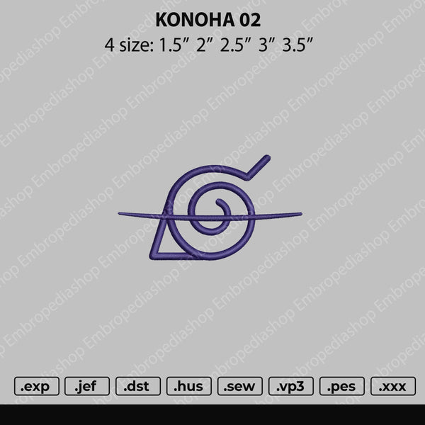 Konoha Logo 02 Embroidery File 5 size