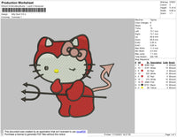 Kitty Devil Embroidery File 4 size