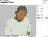 Kendrick Lamar Embroidery File 4 size