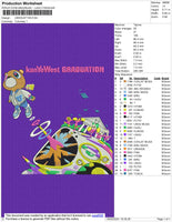 Kanye Graduete Embroidery File 3 size