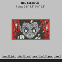 Rock Lee Red Fcae Embroidery File 4 size