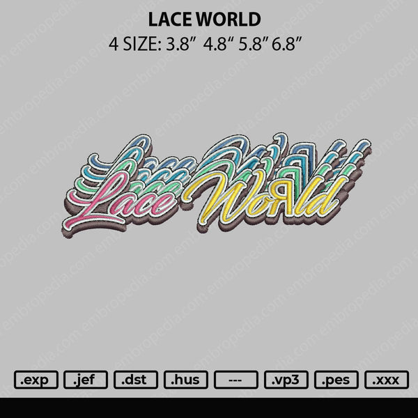 Lace World Embroidery File 4 sizes