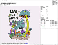 Life Is Lively Embroidery File 4 size