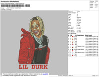 Lil Durk Embroidery File 4 size