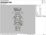 Lines Anime Embroidery File 4 size