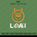 Loki Embroidery File 4 size