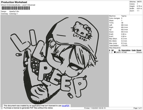 lil peep 13 Embroidery – embroiderystores