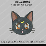 Luna Artemis Embroidery File 4 size