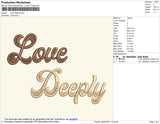 Love Deeply Text Embroidery File 4 size