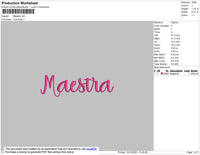 Maestra Embroidery File 4 size
