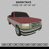 Maroon Truck Embroidery File 4 size