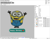 Minion Happy Birthday Embroidery File 4 size