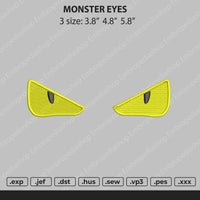 Monster Eyes Embroidery File 3 size