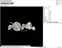 Monstera Embroidery File 4 size