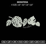 Monstera Embroidery File 4 size