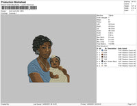 Mom And Child Embroidery File 4 size