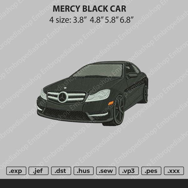 Mercy Black Car Embroidery File 4 size