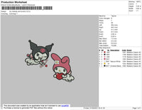 My Melody And Kuromi Embroidery File 4 size