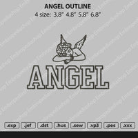 Angel Outline Embroidery File 4 size