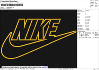 Nike Swoosh Applique Embroidery File 8 size