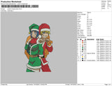 Naruto Hinata Xmas Embroidery File 4 size