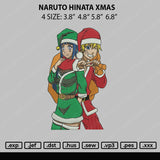 Naruto Hinata Xmas Embroidery File 4 size