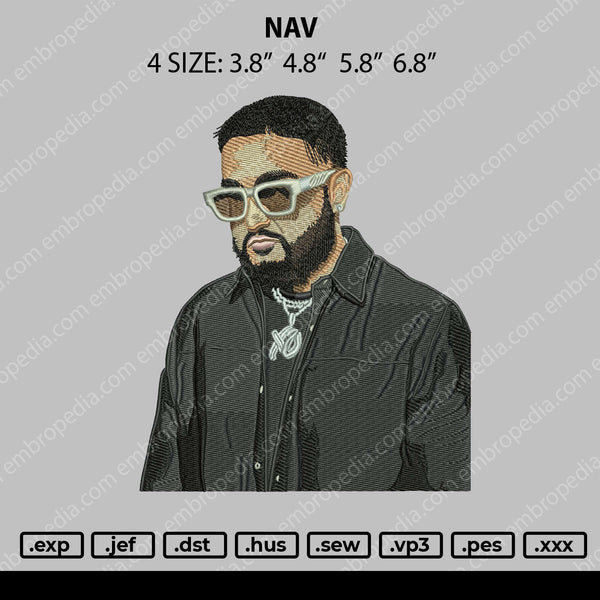 Nav Embroidery File 4 size