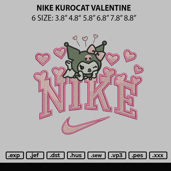 Nike Kurocat Valentine Embroidery File 6 sizes