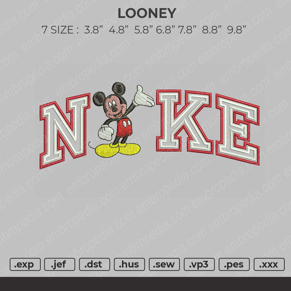 Nike Mickey V2 Embroidery File 7 size