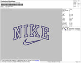Nike Outline Swoosh Embroidery File 10 size