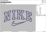 Nike Outline Swoosh Embroidery File 10 size