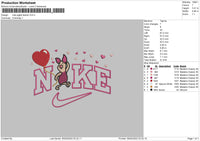 Nike Piglet Balloon Embroidery File 4 size