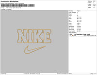 Nike Swoosh Outline Embroidery File 4 size