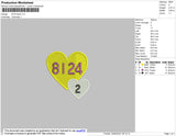 8124 Heart Embroidery File 4 Size