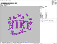 Nike Butterflies 002 Embroidery File 4 size