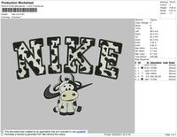 Nike Pattern With Cow Embroidery File 4 size
