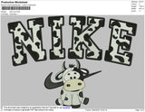 Nike Pattern With Cow Embroidery File 4 size
