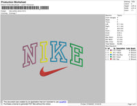 Nike Outline Colors Embroidery File 4 size