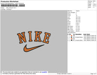 Nike Swoosh Orange Embroidery File 4 size