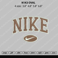 Nike Oval Embroidery File 4 size