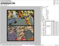 Naruto Fight Embroidery File 4 size