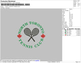 North Toronto Tennis Embroidery File 4 size