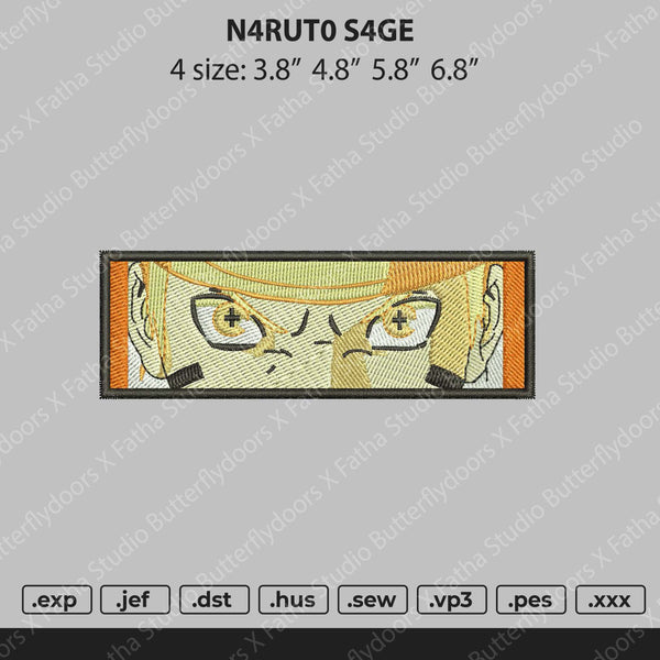 Naruto Rectangle Sage Embroidery File 4 size