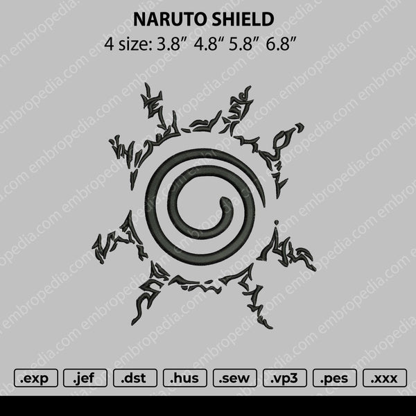 Naruto Shield Embroidery File 4 size