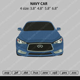 Navy Car Embroidery File 4 size