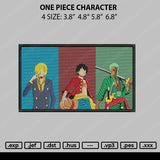 One Piece Character Embroidery File 4 size
