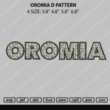 Oromia Text D Pattern Embroidery File 4 size