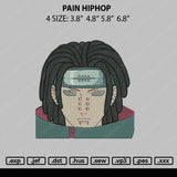 Pain Hip Hop Embroidery File 4 size